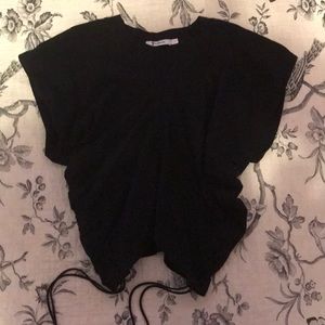 T by Alexander Wang tee with singed sides and ties